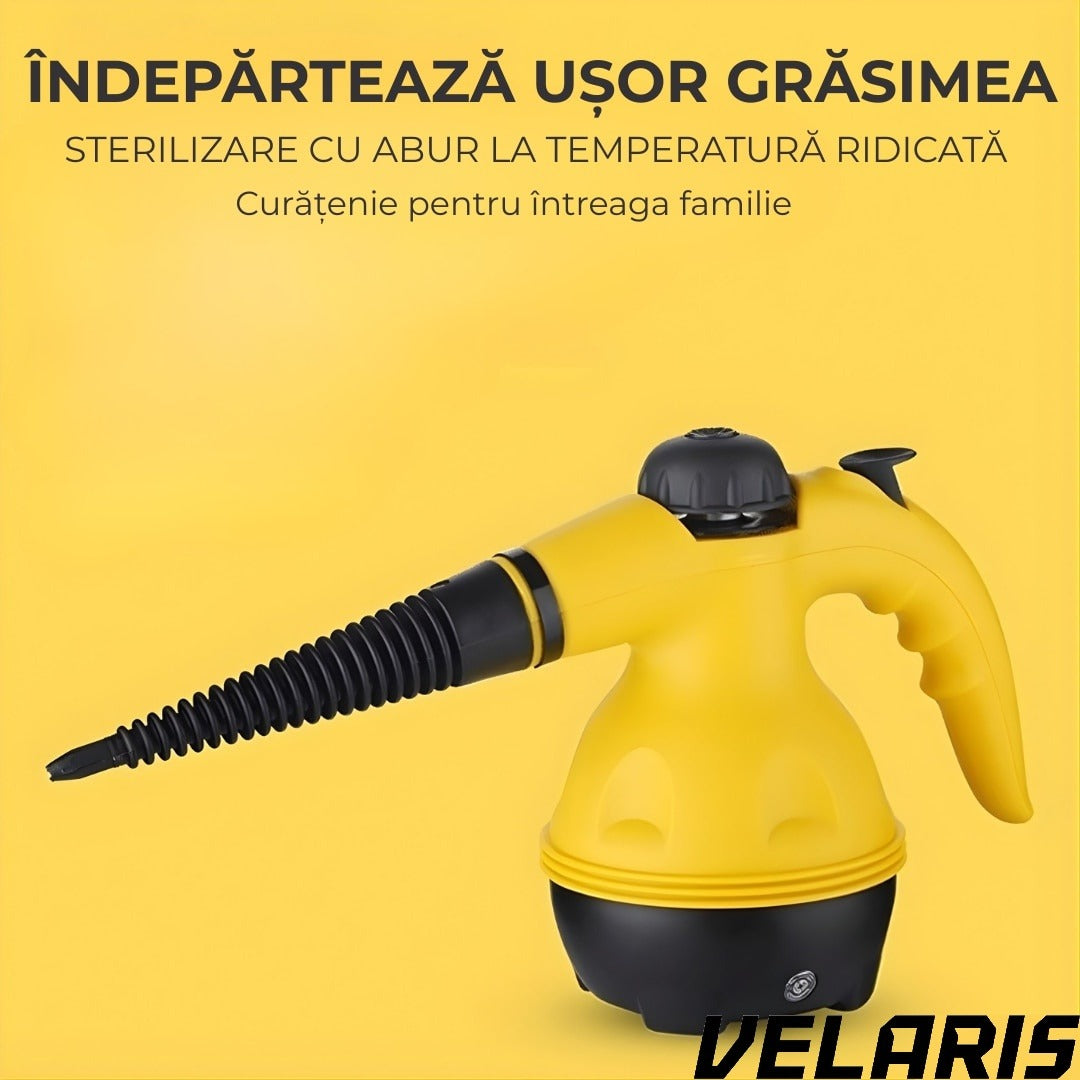 Aparat de curățat cu abur 8-în-1, galben-negru