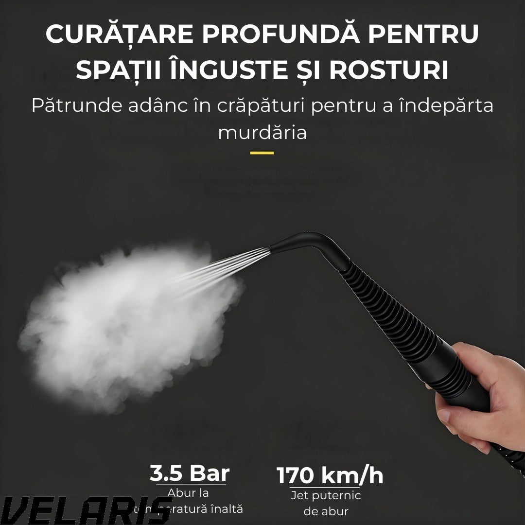 Aparat de curățat cu abur 8-în-1, galben-negru