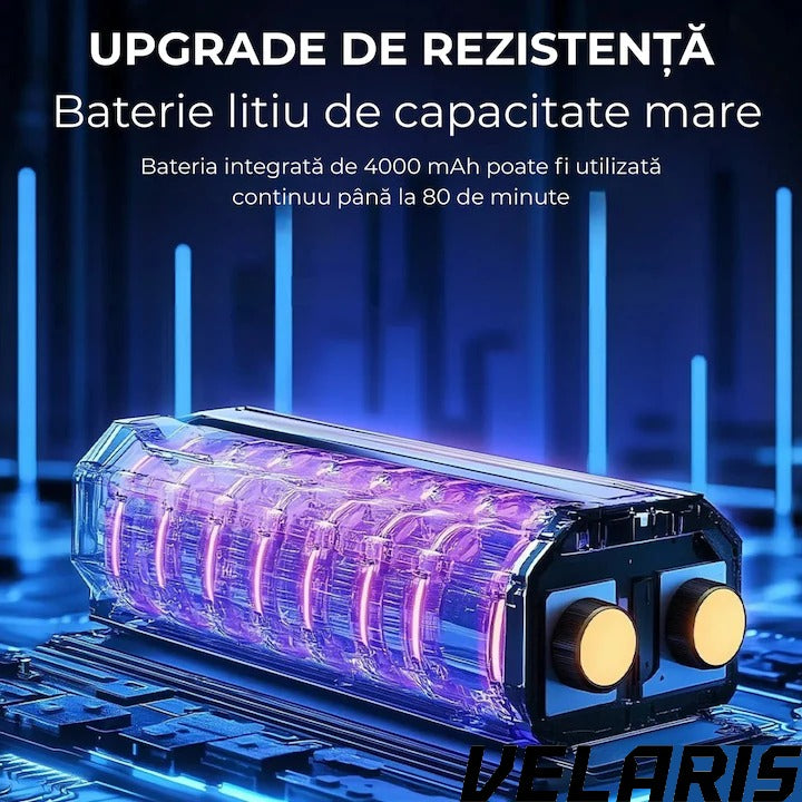 Suflanta aer fara fir motor puternic 130000RPM baterie reincarcabila flux de aer reglabil negru