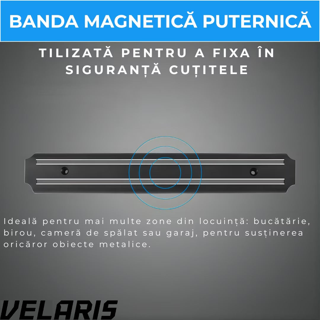 Suport Magnetic pentru Bucatarie, 33x5cm, Inox, Argintiu
