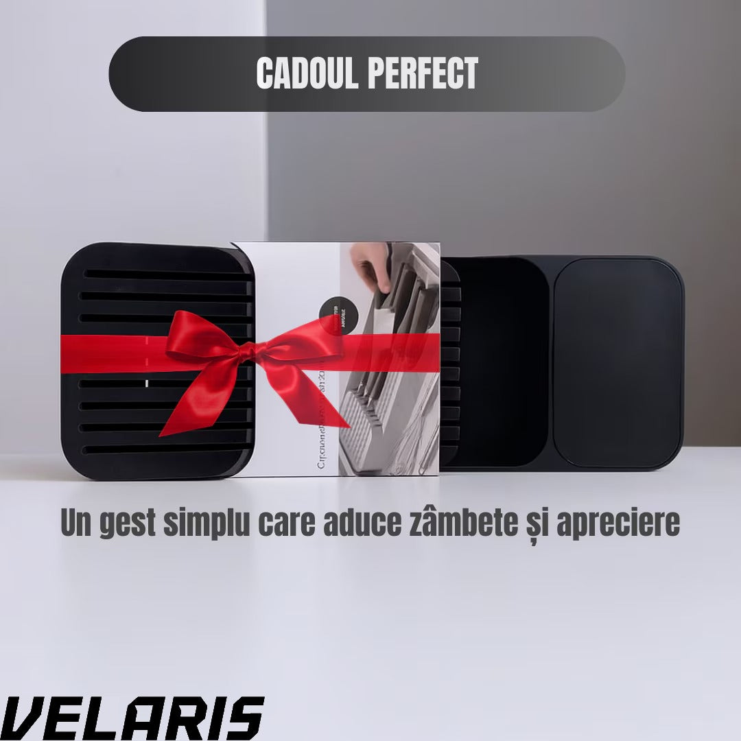 Suport sertar pentru cutite organizator compact depozitare sigura material durabil design ergonomic stabilitate sporita economie de spatiu, negru