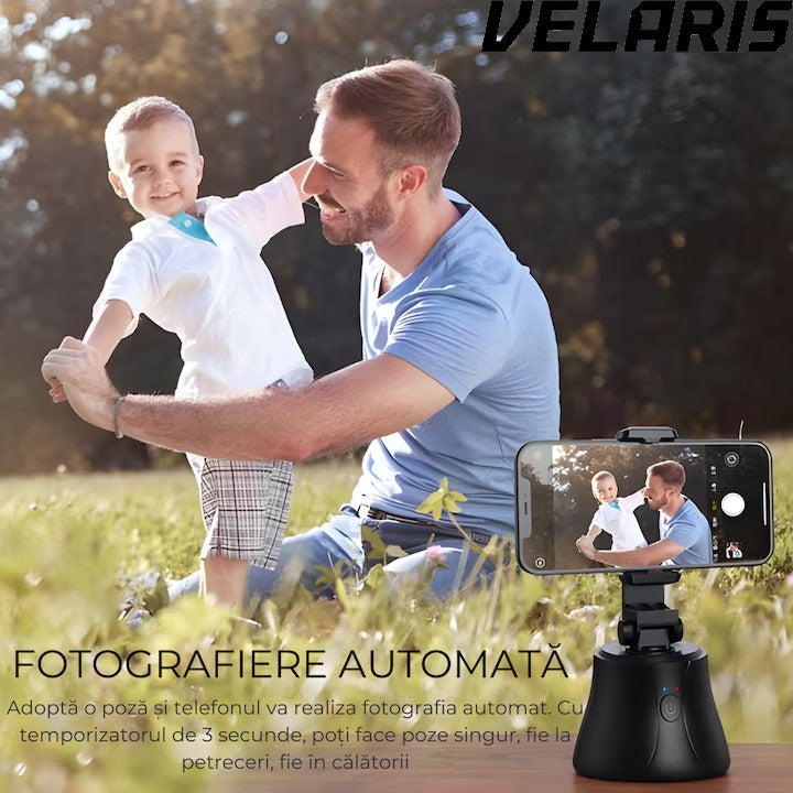 Suport telefon portabil cu trepied, rotativ 360°, reglabil, ideal pentru fotografii, YouTube, TikTok, Negru