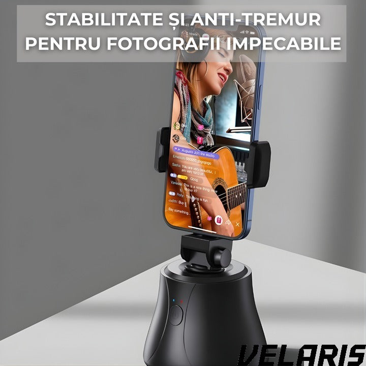 Suport telefon portabil cu trepied, rotativ 360°, reglabil, ideal pentru fotografii, YouTube, TikTok, Negru