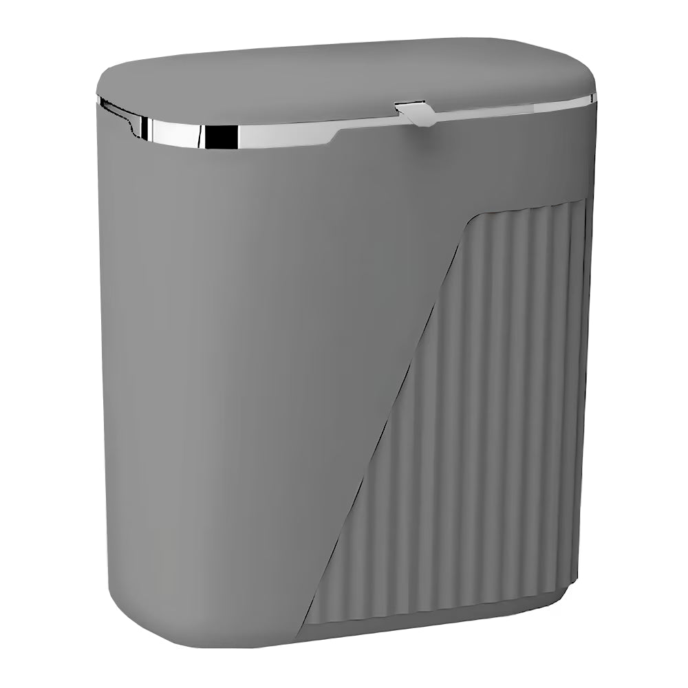 Coș gunoi suspendat, design modern, capac retractabil, 9 L, gri