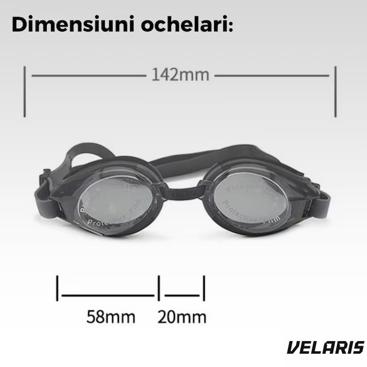 Set înot ochelari cu protecție UV anti-aburire, dopuri urechi și clemă nas incluse