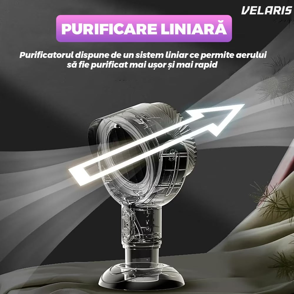 Ventilator de masă multifuncțional cu purificare și dispozitiv pentru ulei, mov
