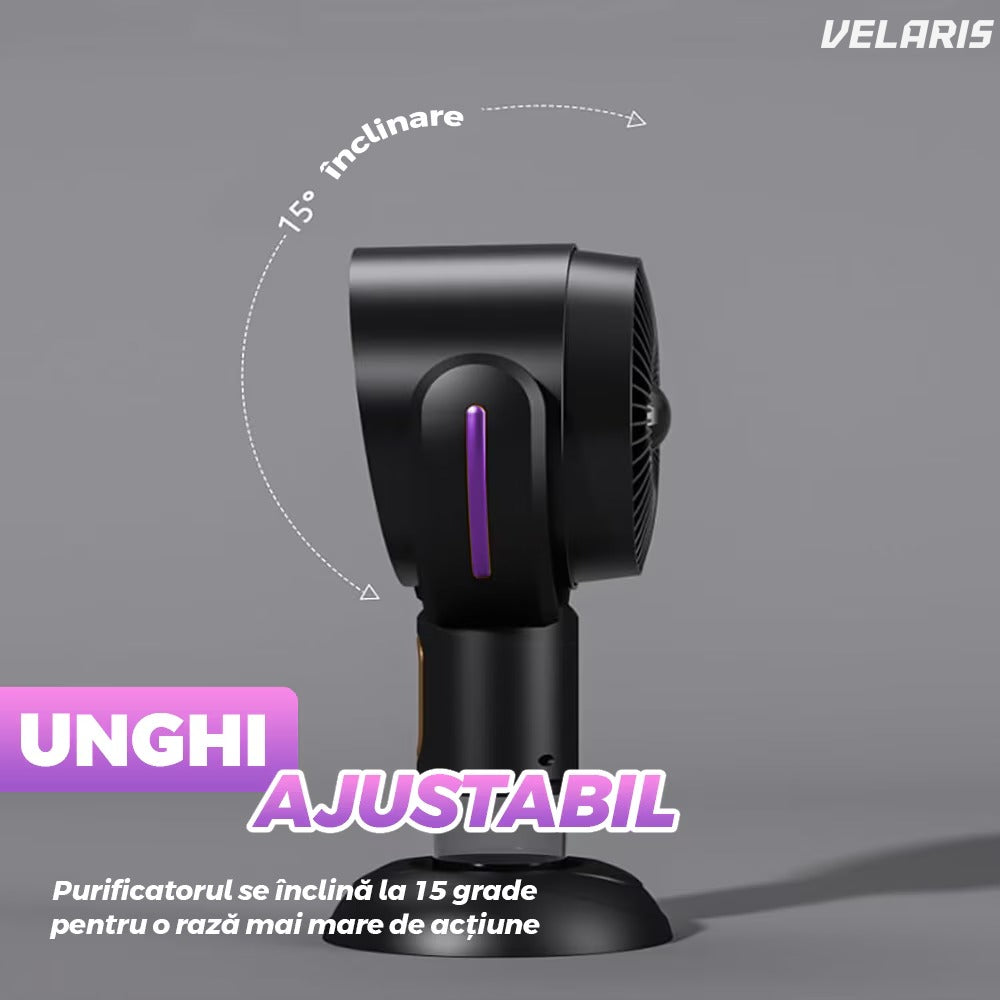 Ventilator de masă multifuncțional cu purificare și dispozitiv pentru ulei, mov