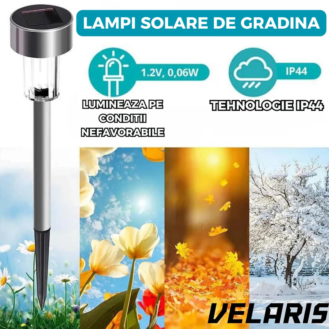Tarus metalic solar de gradina din otel inoxidabil pentru iluminare decorativa