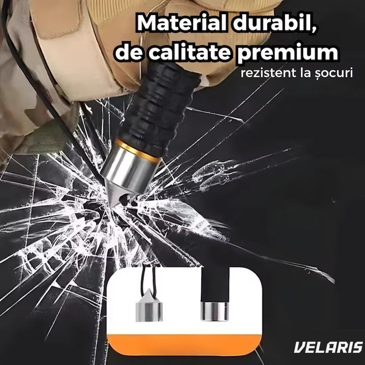 Baston telescopic din oțel inoxidabil, mâner antiderapant, mecanism extensibil