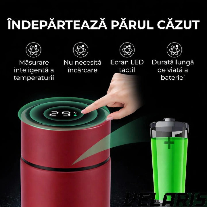 Termos Smart 500 ml cu sita infuzor si perete dublu, afisaj LED temperatura rosu