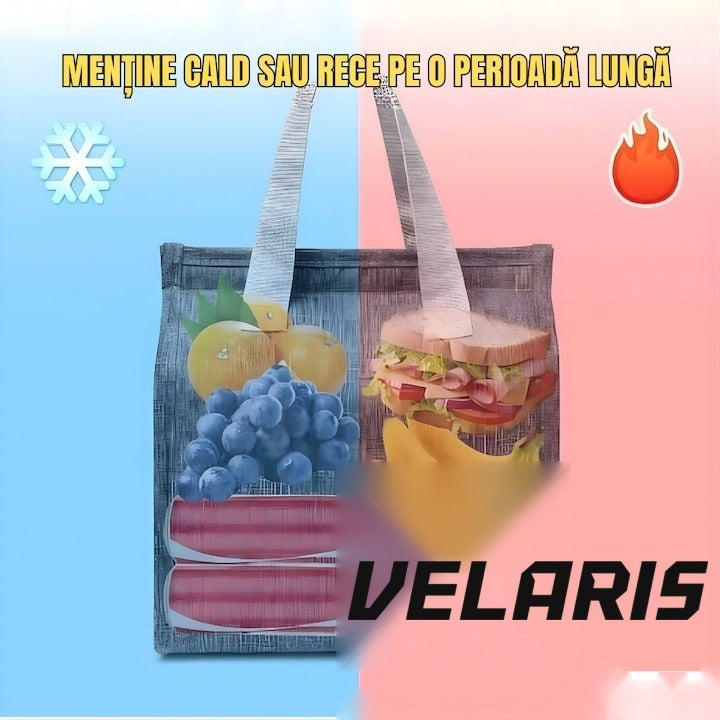Geantă termoizolantă multifuncțională, 22.5x13x25.5 cm, material premium, gri