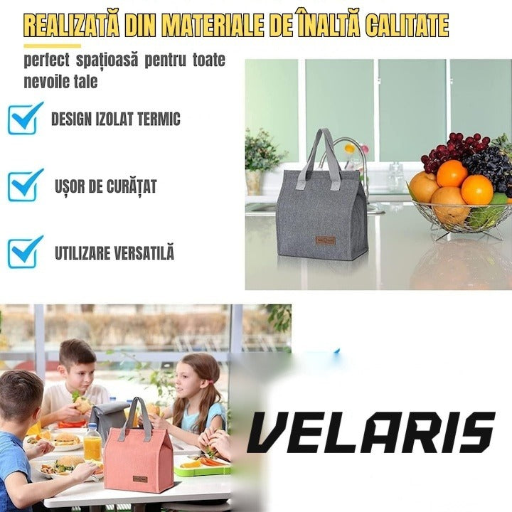Geantă termoizolantă multifuncțională, 22.5x13x25.5 cm, material premium, gri