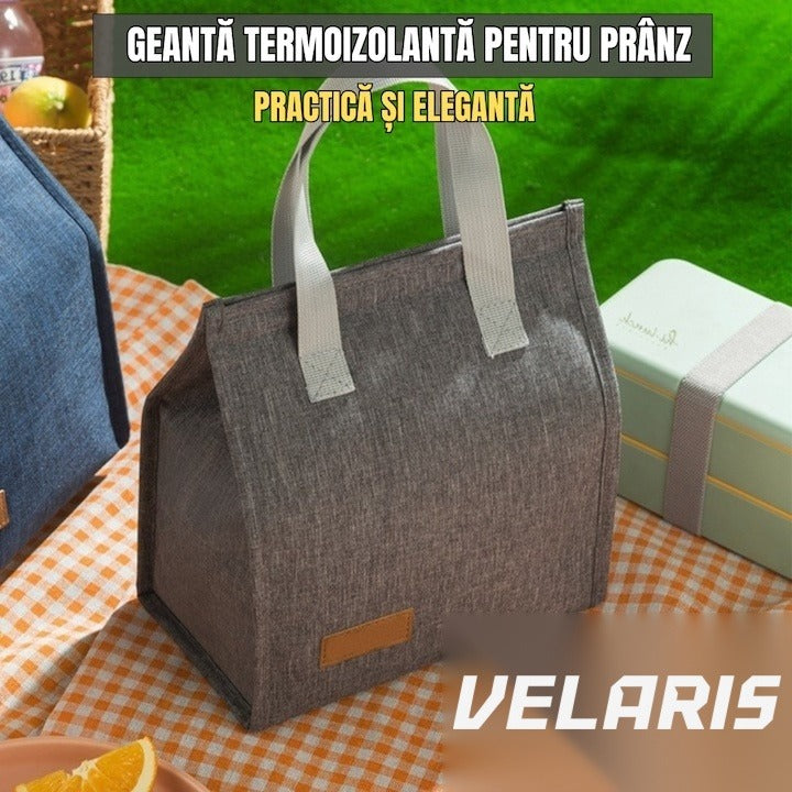 Geantă termoizolantă multifuncțională, 22.5x13x25.5 cm, material premium, gri