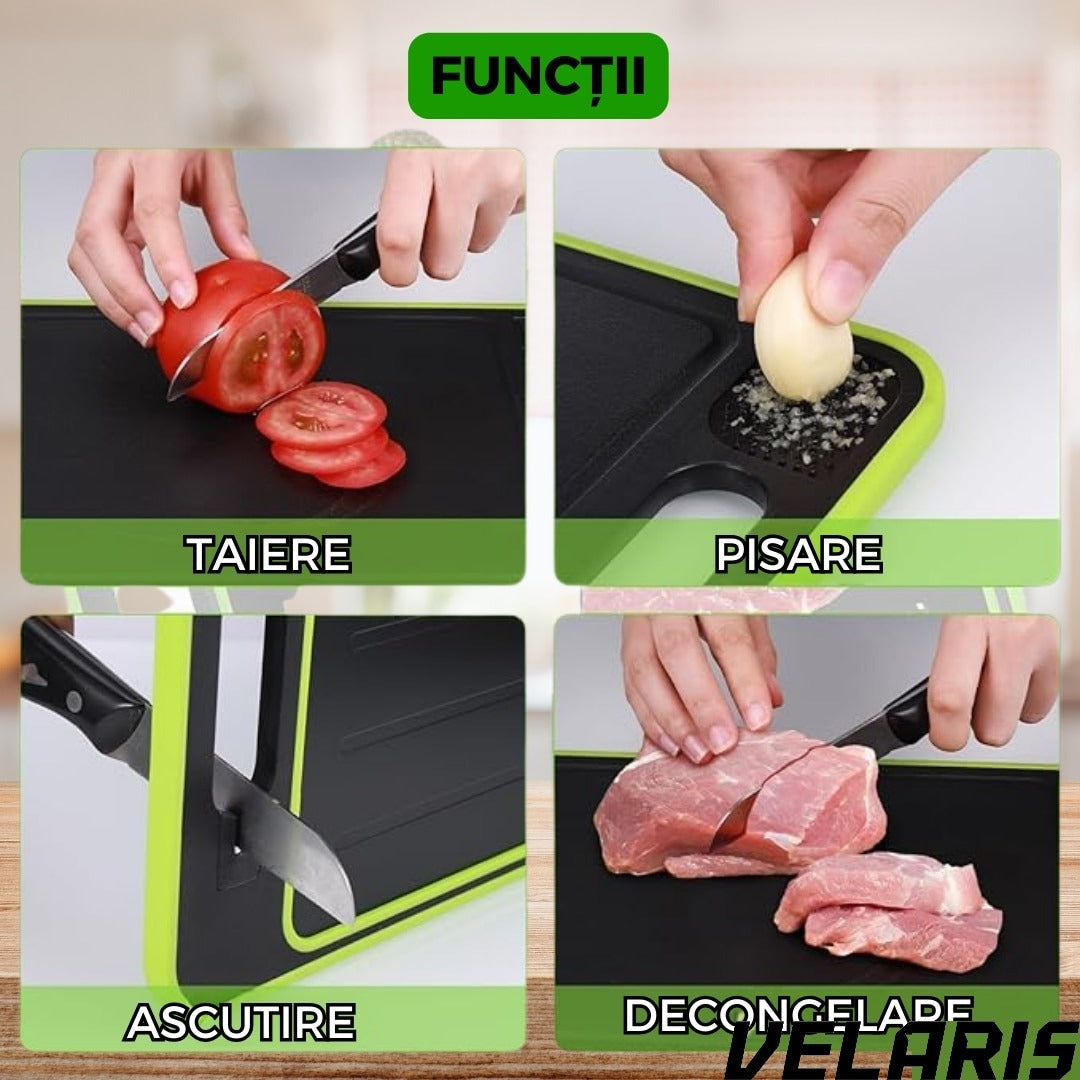 Tocator de Bucatarie 4 in 1 pentru Dezghetare Rapida si Taiere, 31 x 21 x 1 cm