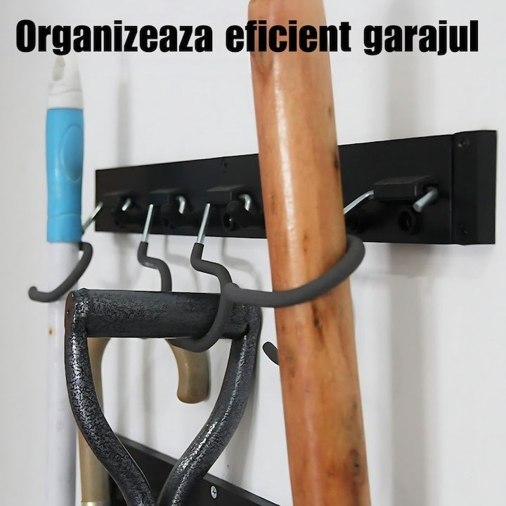 Organizator de scule cu cârlige, suport de perete, cârlige tip S și drepte, negru