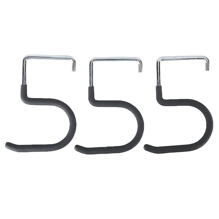 Organizator de scule cu cârlige, suport de perete, cârlige tip S și drepte, negru