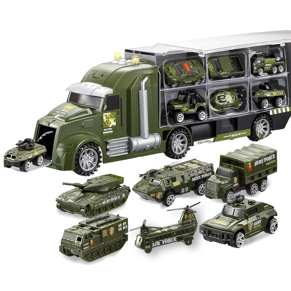Set transportator militar, 6 vehicule, tanc, vehicule blindate, rampa lansare