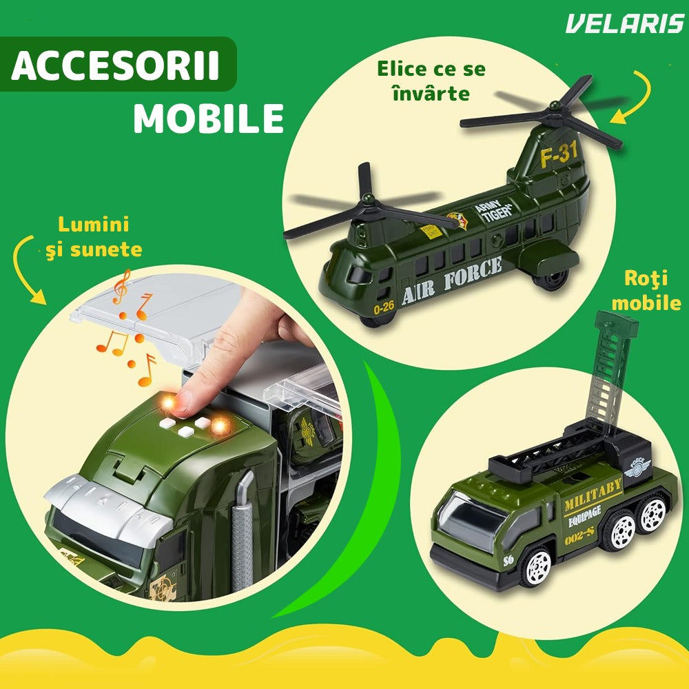 Set transportator militar, 6 vehicule, tanc, vehicule blindate, rampa lansare