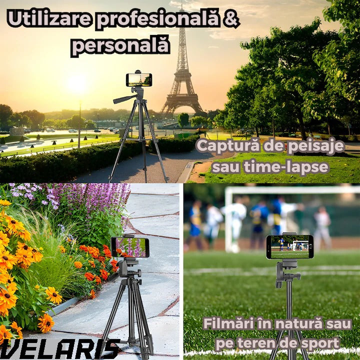 Trepied Universal 360 foto video reglabil 55-160 cm cu cap pivotant si husa transport