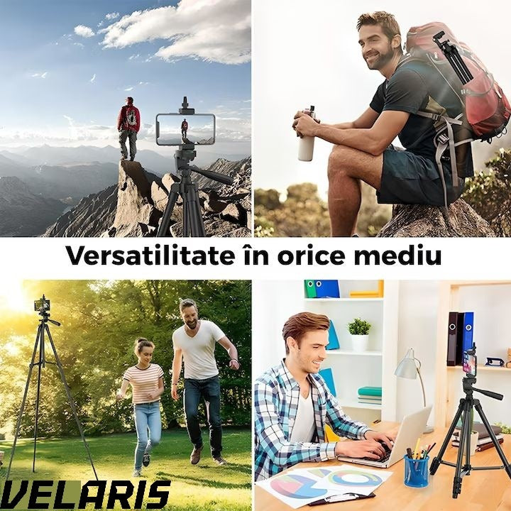 Trepied Universal 360 foto video reglabil 55-160 cm cu cap pivotant si husa transport