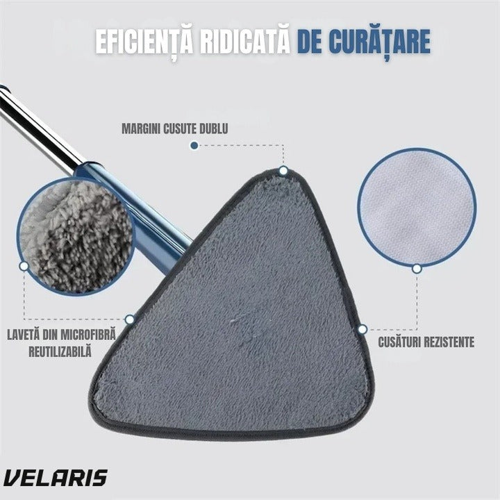 Laveta triunghiulară pentru mop, material absorbant, reutilizabilă