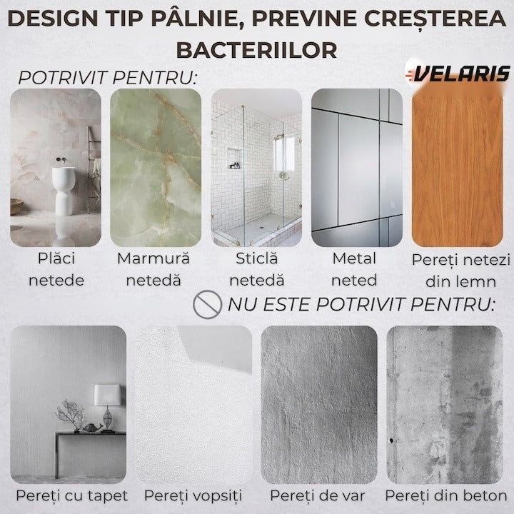 Raft de duș triunghiular, montat pe perete, organizator baie și bucătărie, instalare ușoară