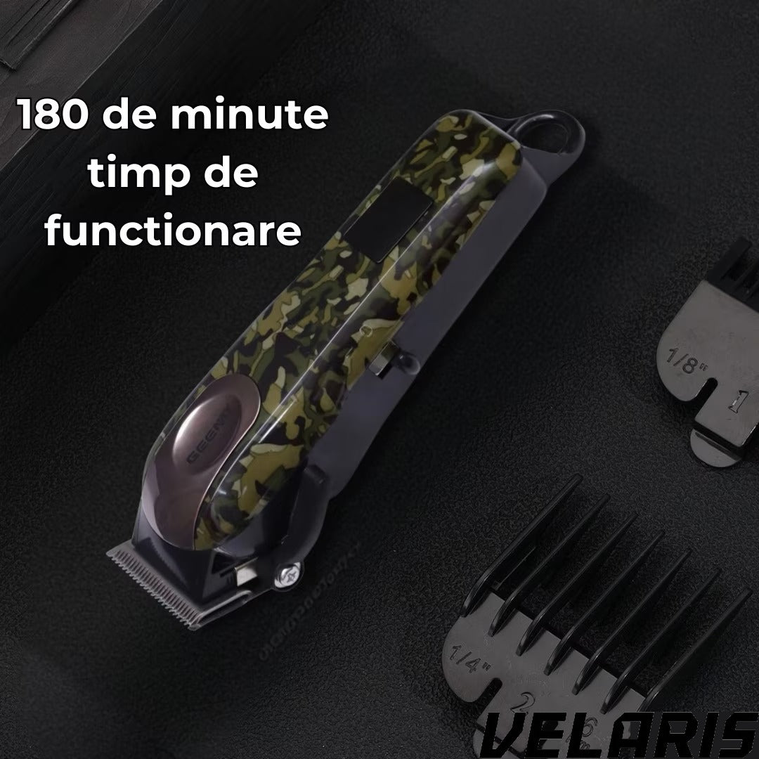 Trimmer GM 2608 cu afisaj LED - Functionare cu cablu/fara fir, 15 setari de lungime, 3 ore incarcare, 180 min autonomie