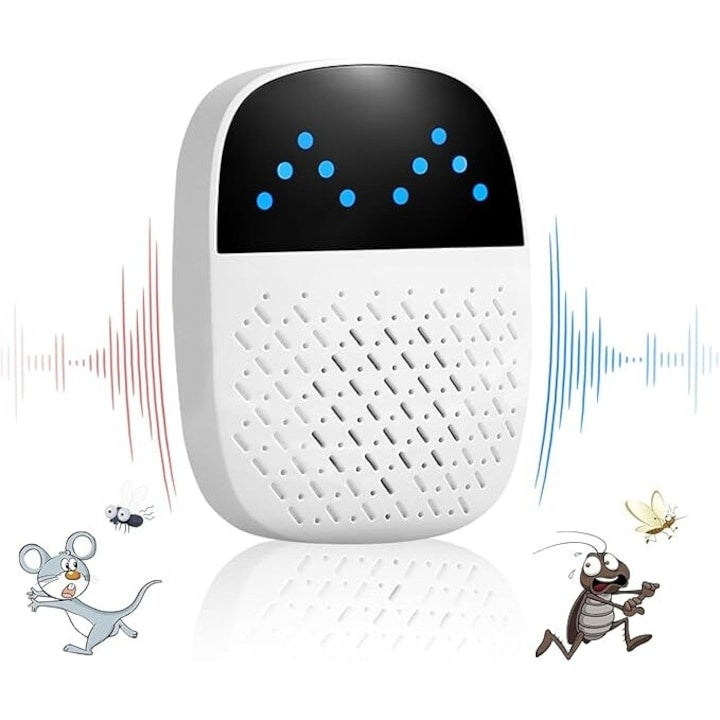 Aparat ultrasonic anti rozatoare insecte, 220V, interior, alb