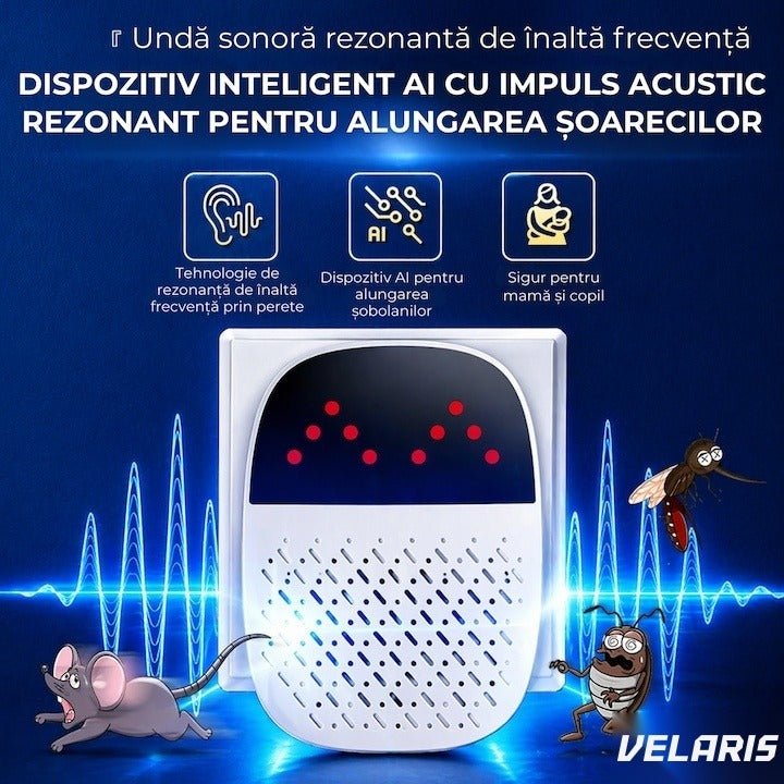 Aparat ultrasonic anti rozatoare insecte, 220V, interior, alb