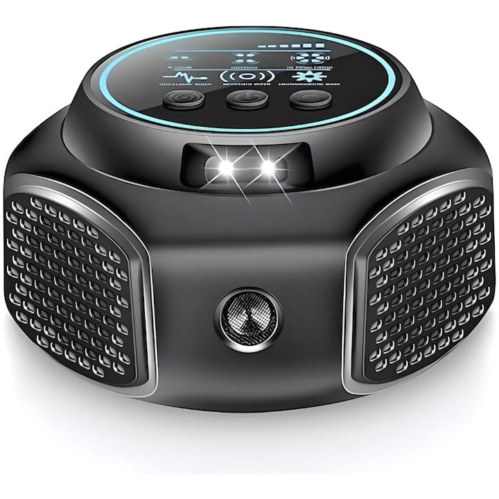 Aparat ultrasonic anti-rozatoare si insecte, 300 m², 3 niveluri, 360°, negru