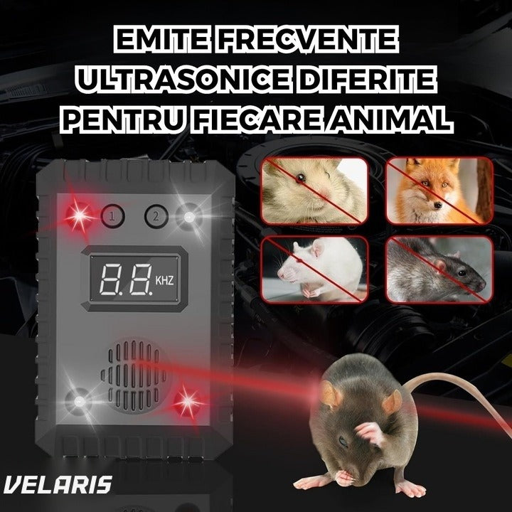 Dispozitiv ultrasonic anti-rozătoare SJZ-021, 9-65kHz, display LED, alimentare 5-24V sau baterii