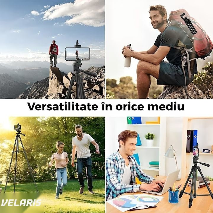 Trepied universal 360° reglabil 55-160 cm cu cap pivotant și husă transport