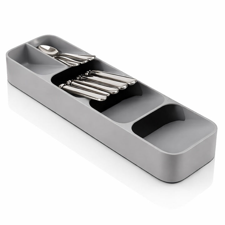 Suport organizator pentru ustensile de bucătărie, design modern, gri