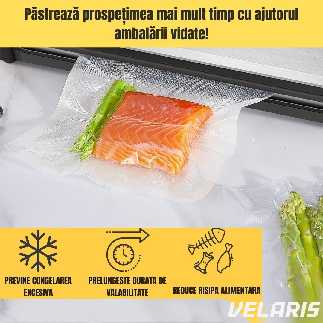 Pungi vacuum 30x40 cm, 50 buc, reutilizabile, pentru alimente și congelare