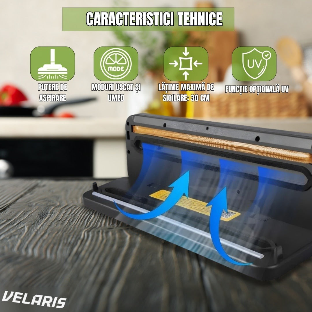 Aparat de vidat cu cutter integrat, sistem compact, moduri uscat și umed