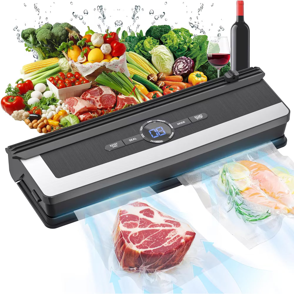 Aparat de vidat PRO, 8 moduri operare, 65 kPa putere, cu cutter, display digital, negru