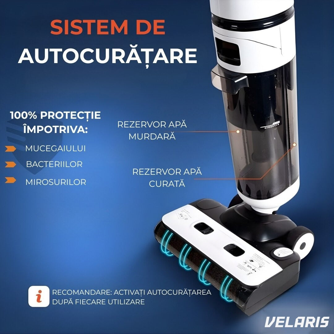 Curățitor vertical OZ01 Pro, 12000Pa suporti, automat, dezinfecție apă, baterie 60 min, ecran LED