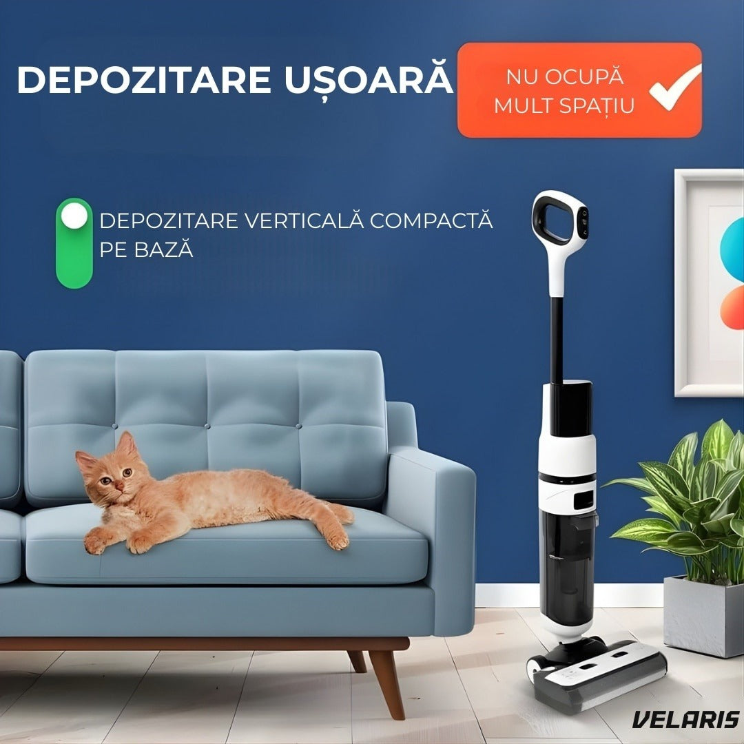 Curățitor vertical OZ01 Pro, 12000Pa suporti, automat, dezinfecție apă, baterie 60 min, ecran LED