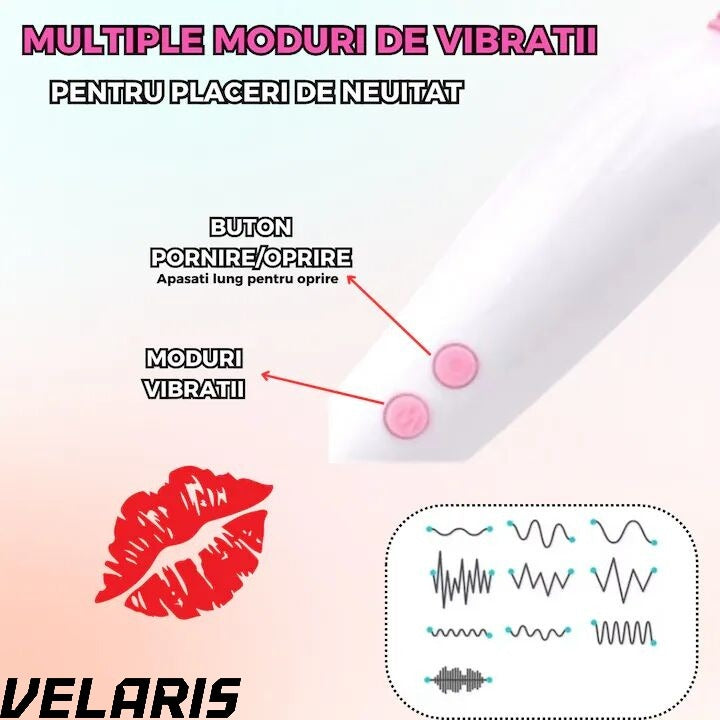 Vibrator Mini Moduri Vibratie, Stimulare Punct G, Reincarcabil USB, Flexibil 360°, Alb-Roz