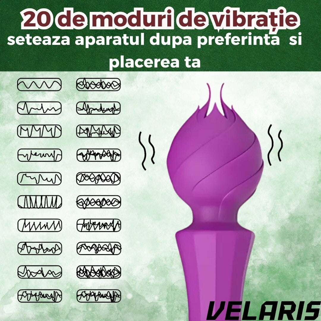 Vibrator Tip Bagheta Thalia Imbracat in Silicon, Stimulare Externa Intensa, Design Ergonomic, Vibratii Puternice, Incarcare USB, Culoare Mov