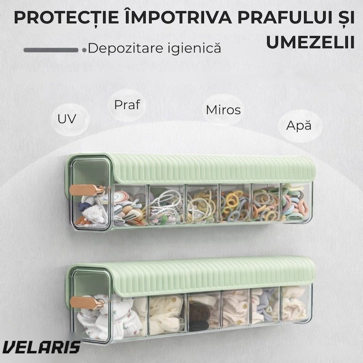 Cutie de perete cu 6 compartimente, organizator multifuncțional, multicolor