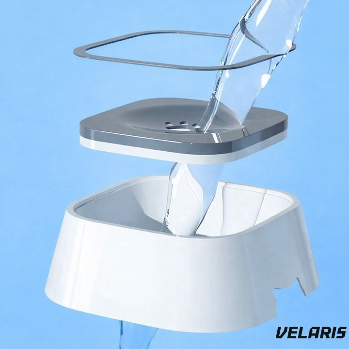 Bol anti-stropire pentru câini și pisici, 1,5 L, plastic, antiderapant, alb