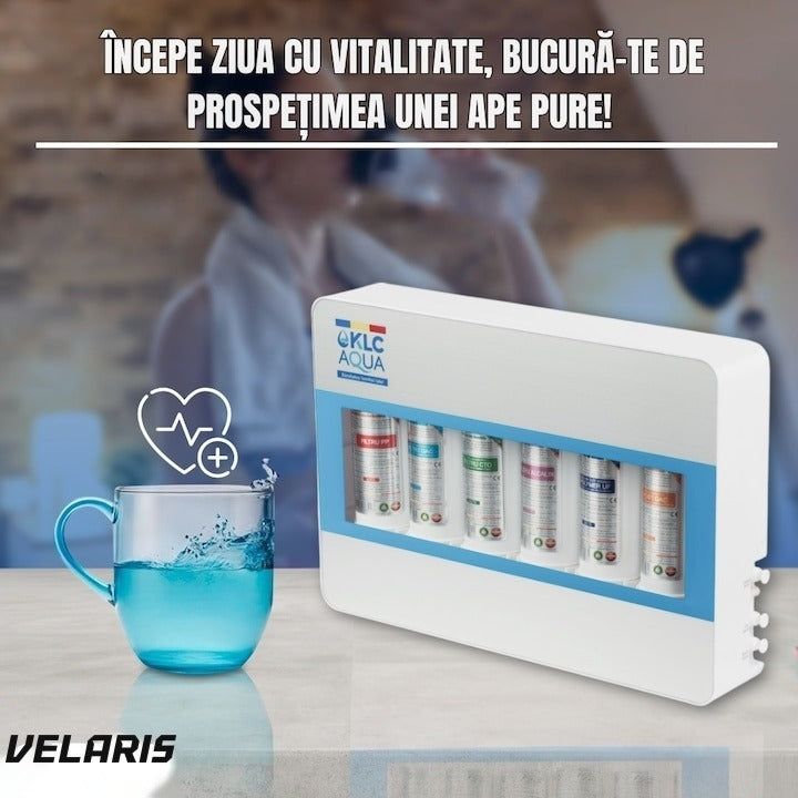 Filtru de apă Nr.1, stație ultrafiltrare 6 etape, alcalinizare 0,01 microni, capacitate 8000L, debit 2,5 l/min, montaj s