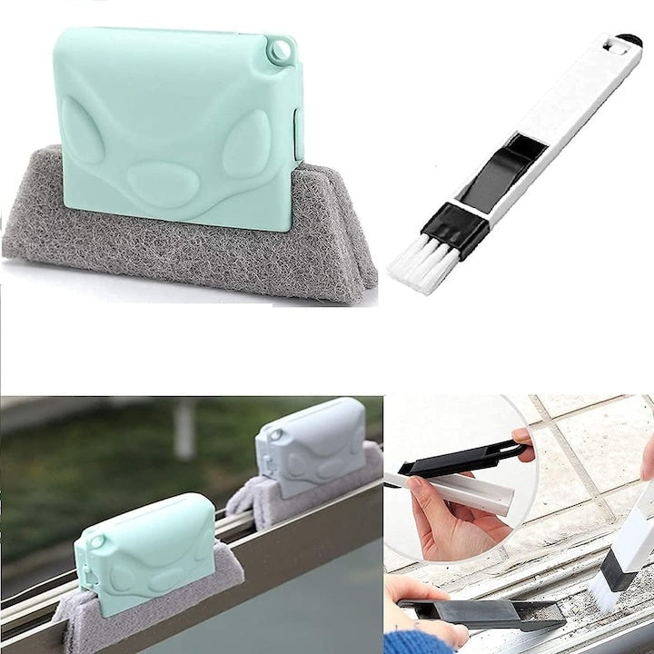 Set curățare geamuri 3 dispozitive profesionale cu 2 perii mini și 3 cărpite