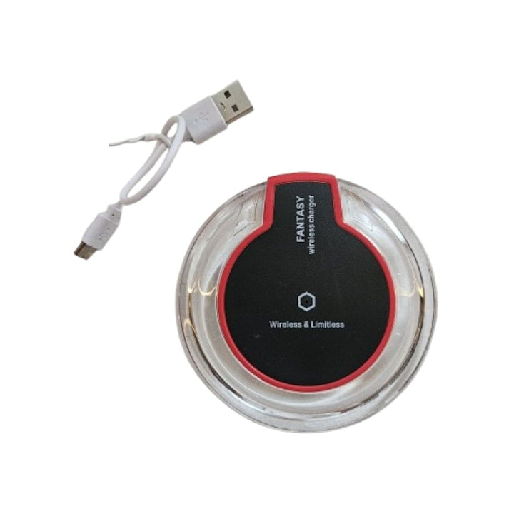 Incarcator wireless universal alb cu cablu Micro USB inclus