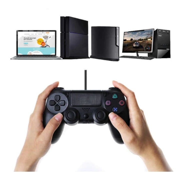 Controller wireless Doubleshock 4 pentru PS4, PS TV, PS Now, cu vibrații, verde