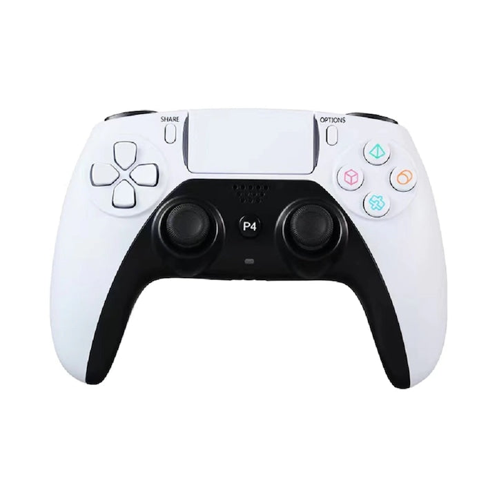 Controller wireless PS4 și PS5, alb, cu vibrație