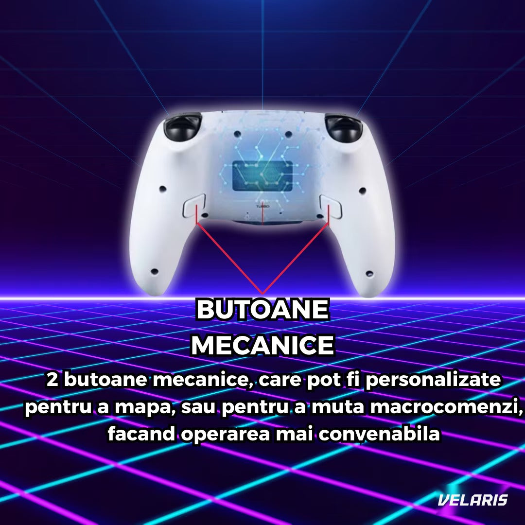 Controller wireless PS4 și PS5, alb, cu vibrație