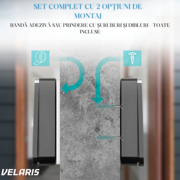 Sonerie Wireless, 260m, 4 Niveluri Volum, IP44, Negru