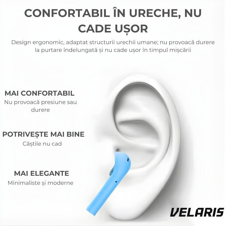 Căști wireless Freepods i18, Bluetooth 5.0, control tactil, sunet HiFi, albastru